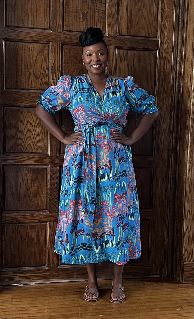 Blue Floral Rita Wrap Dress by Marie Oliver | Rent the Runway
