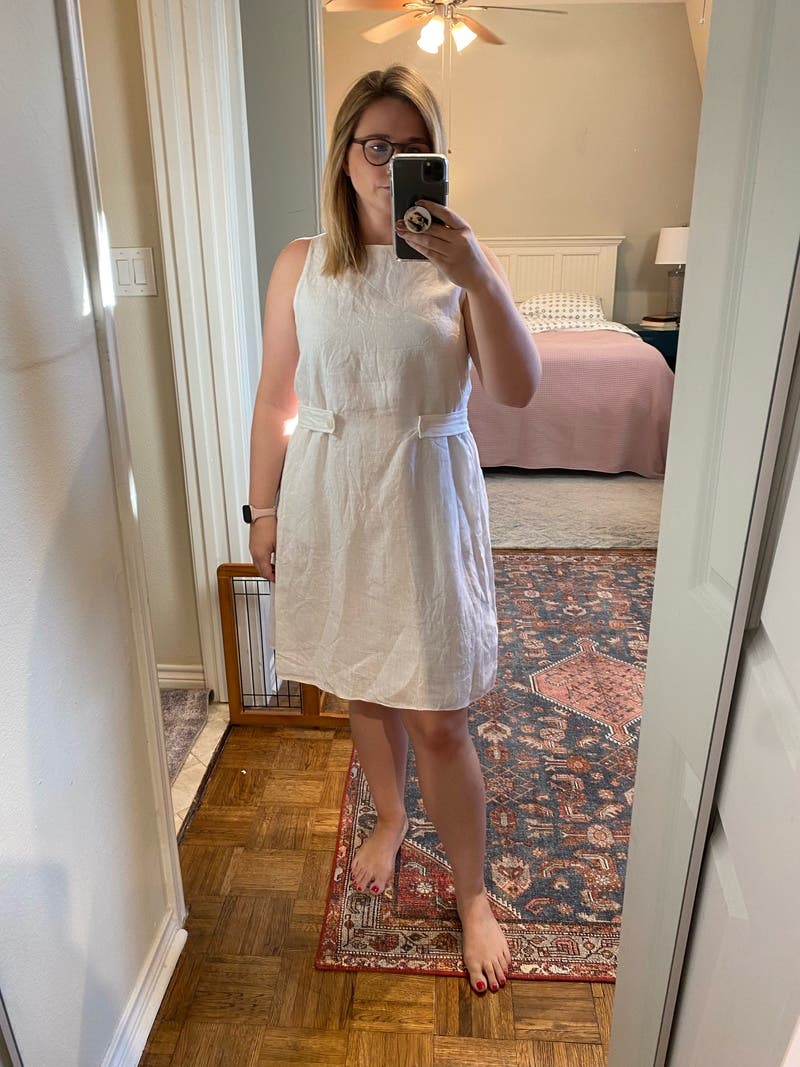 White Side Button Dress by Emporio Armani | Rent the Runway