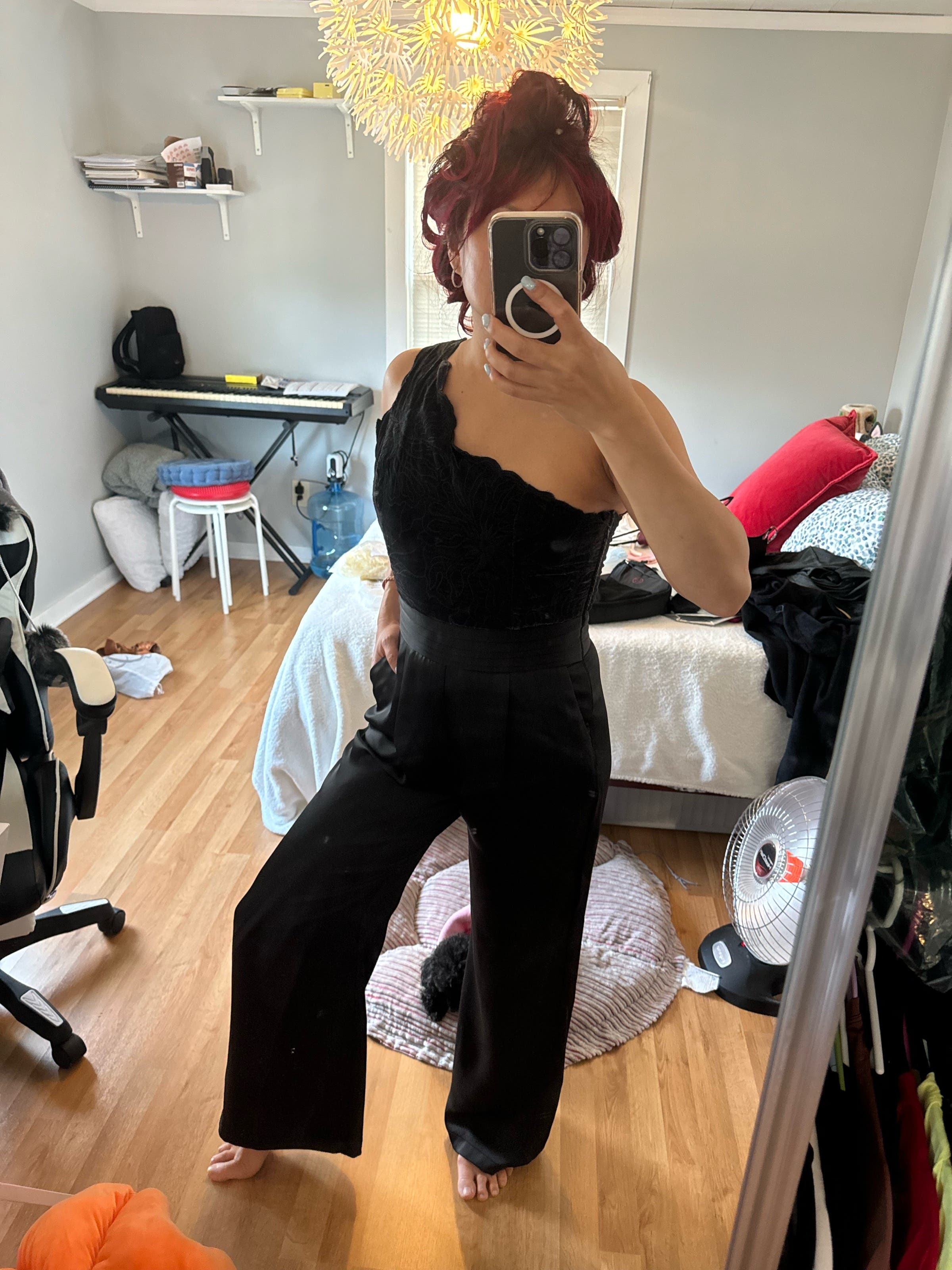 オールインワン・サロペット Kiara Black Silk Sleeveless Jumpsuit Bcbgmaxazria black jumpsuit in - Gem