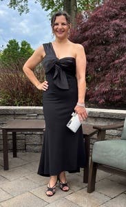 One Shoulder Draped Trumpet Gown by Ieena for Mac Duggal