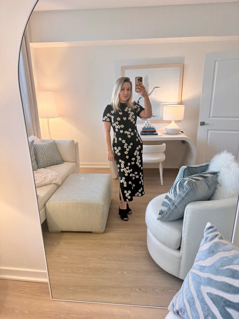 Flower Jacquard Knit Dress by CeCe | Rent the Runway