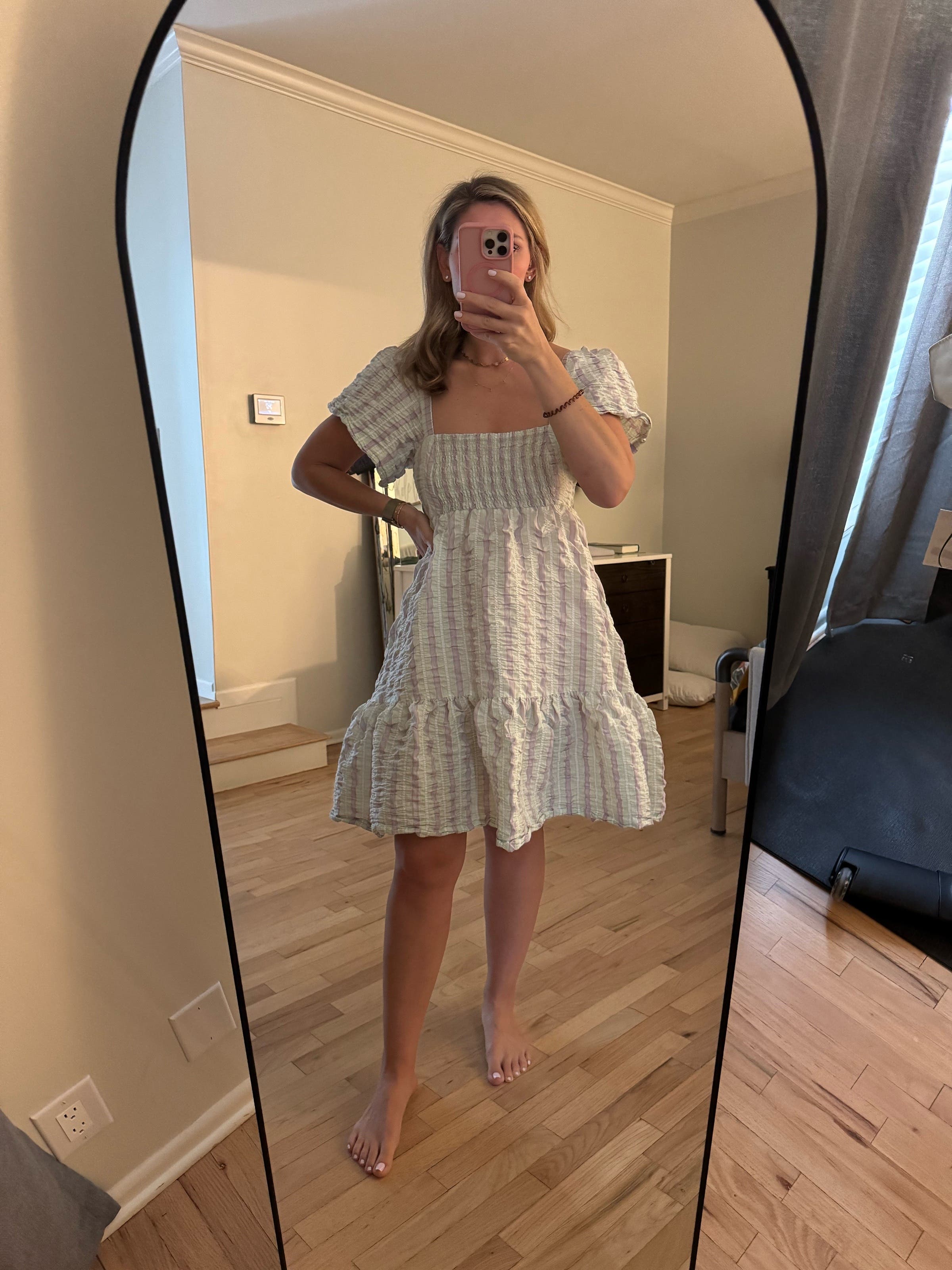 Stripe Seersucker Dress by GANNI | Rent the Runway