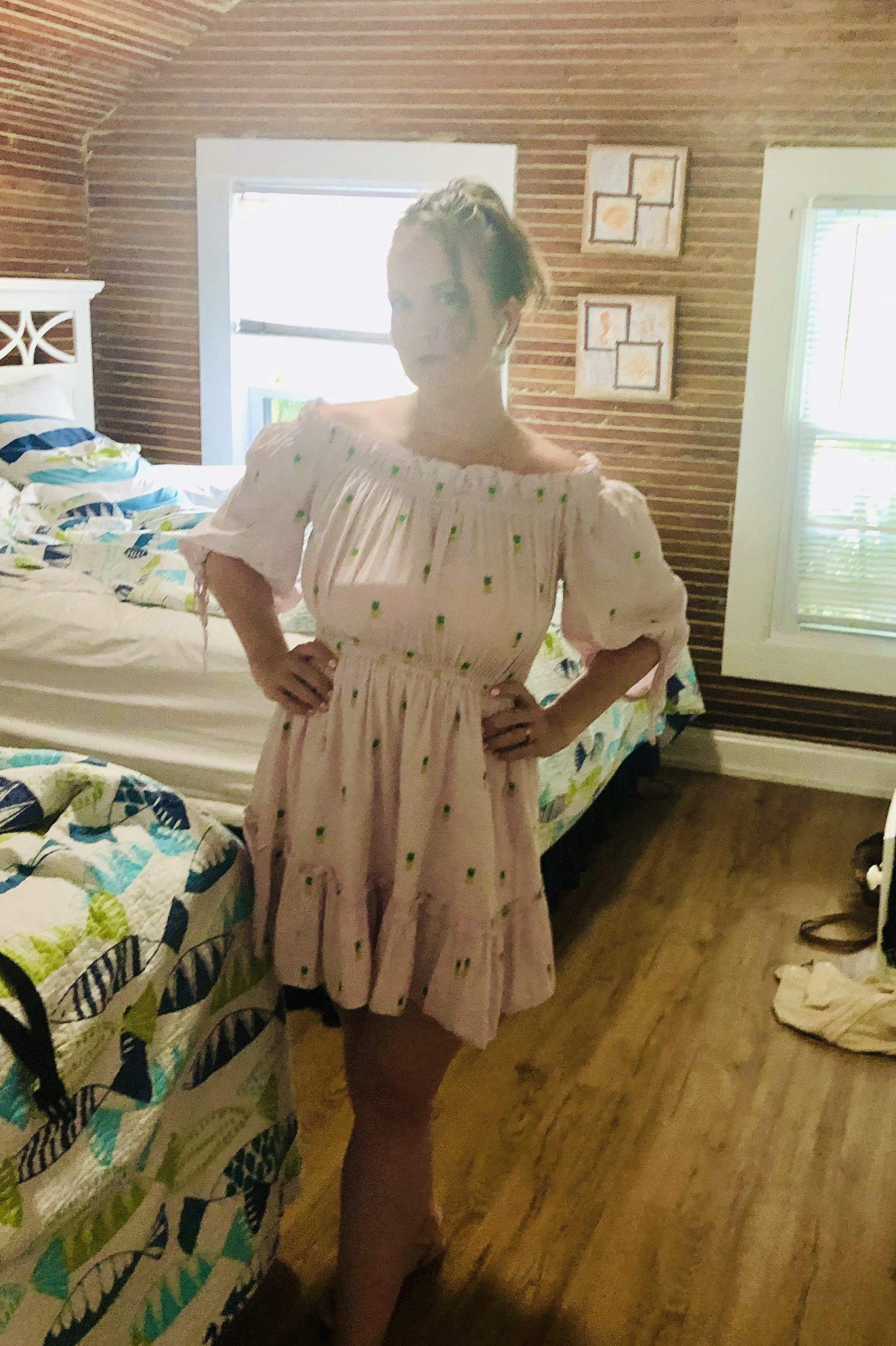 pineapple off the shoulder dress Pineapple Off Shoulder Dress