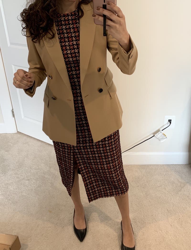 Plaid Tweed Midi Dress by Jill Jill Stuart | Rent the Runway
