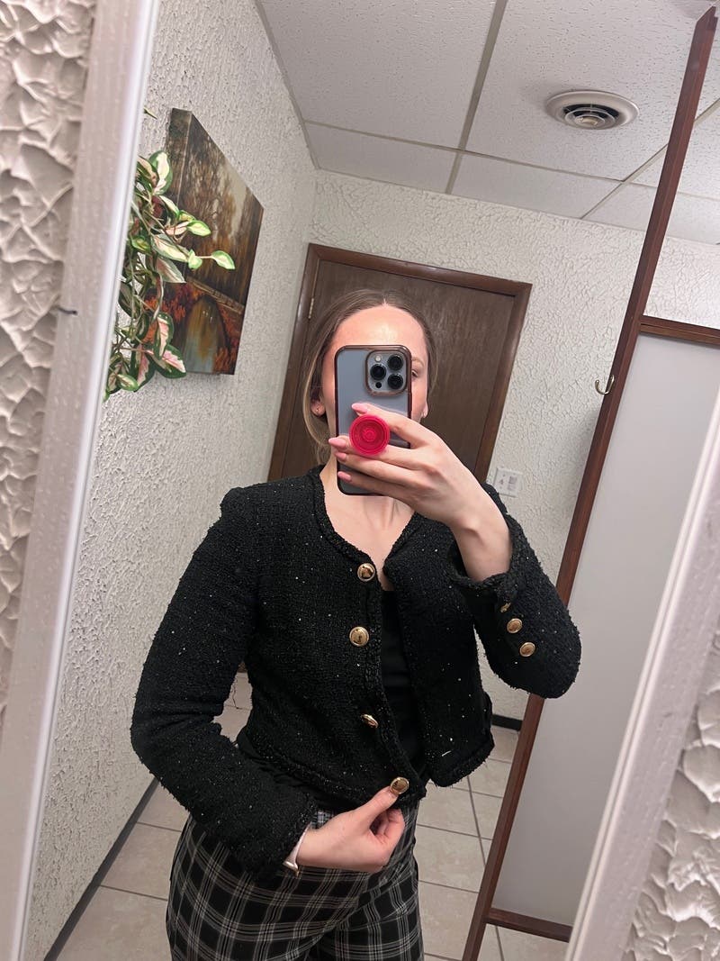 Black Tweed Jacket by Great Jones | Rent the Runway