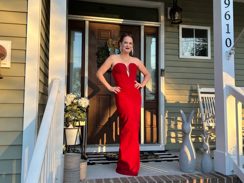 Aidan Mattox☆クリムゾンレッドレースシャツロングドレス Red Sweetheart Gown by Aidan AIDAN MATTOX | Rent the Runway