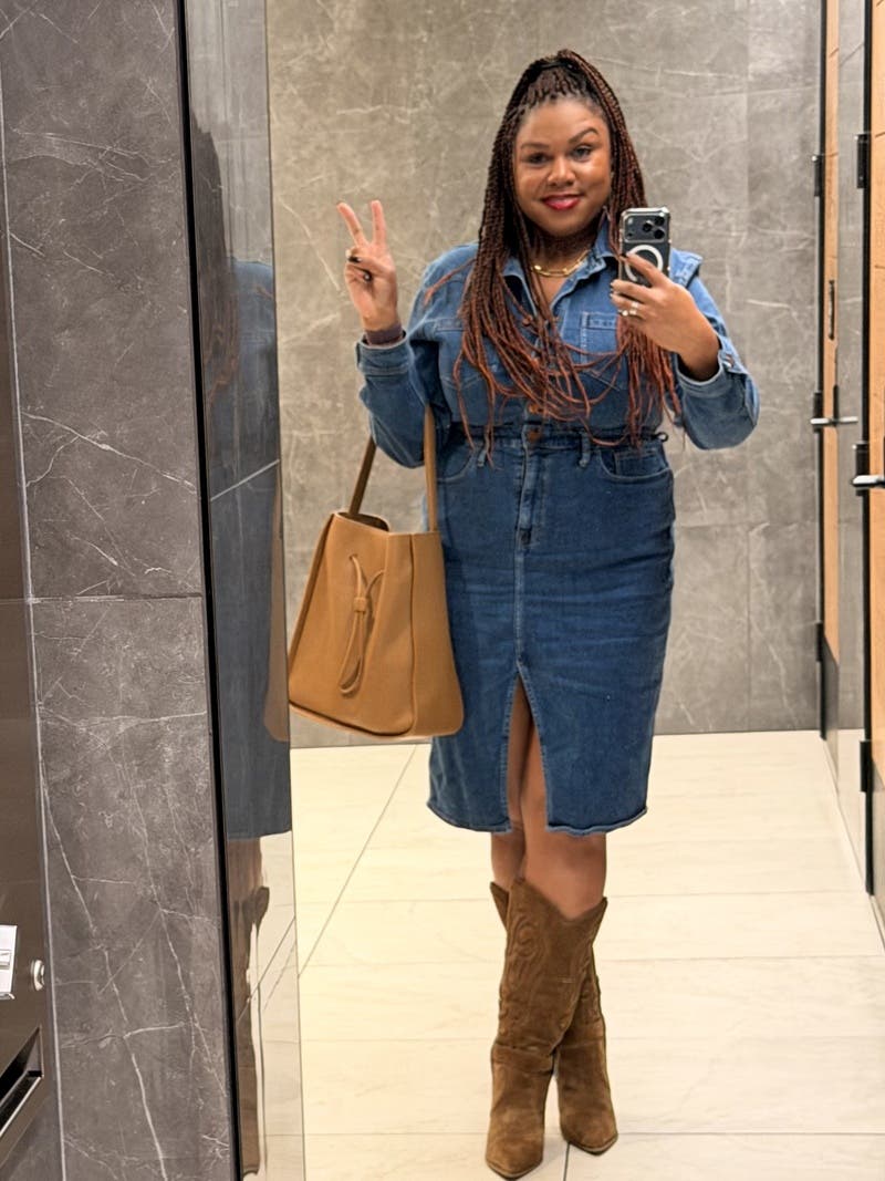 madewell denim shirt dress Denim Pleated Mini Shirtdress