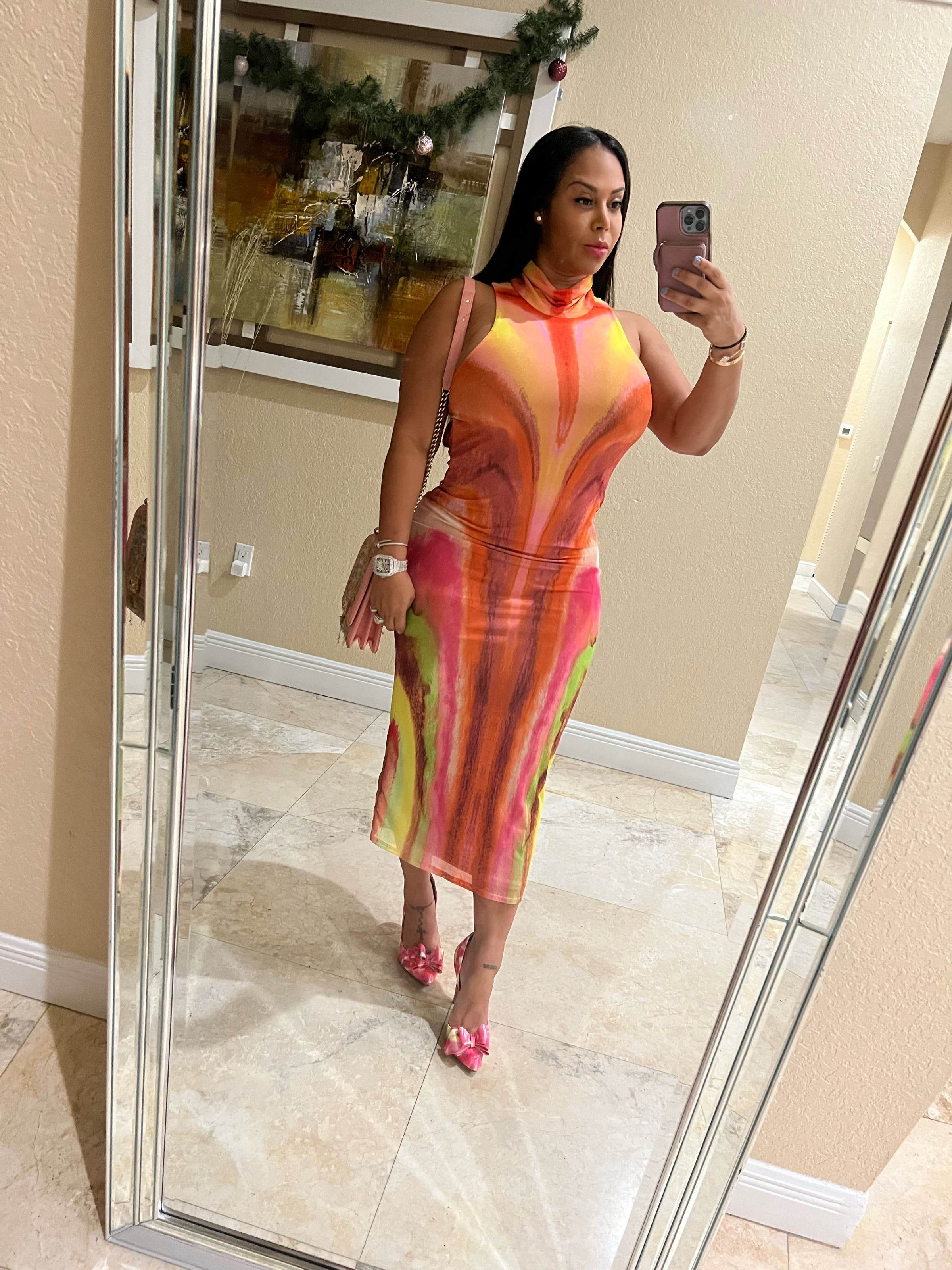 serenity midi dress afrm AFRM Serenity Dress in Spring Multi Zebra