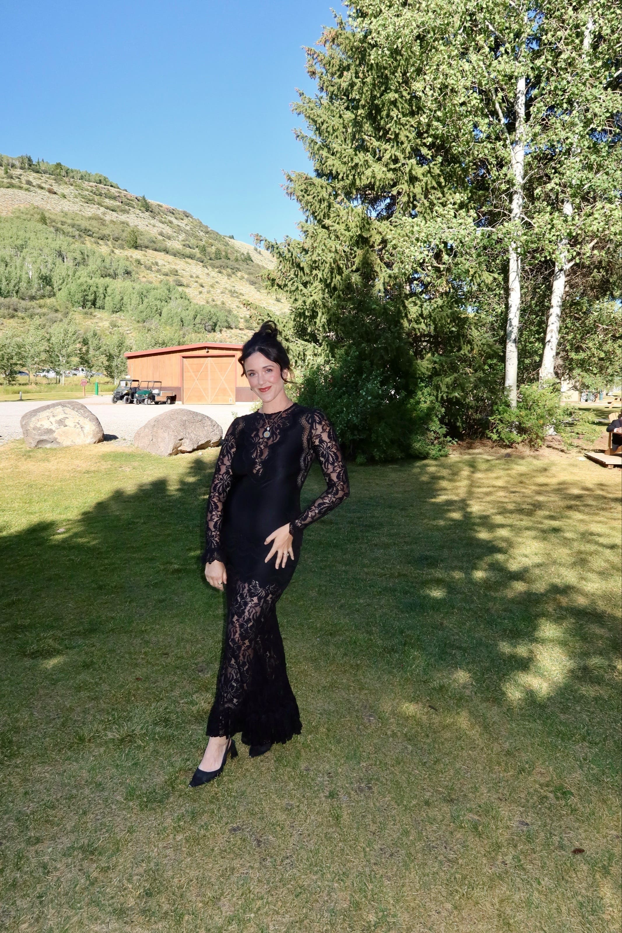 Black Long Sleeve Lace Gown by Rabanne | Rent the Runway