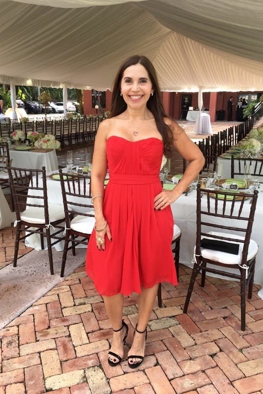 red long party dress A-Line Evening Gown Party Dress Christmas Red Green Dress Elegant Dres –  JiMiss Dresses main image 1