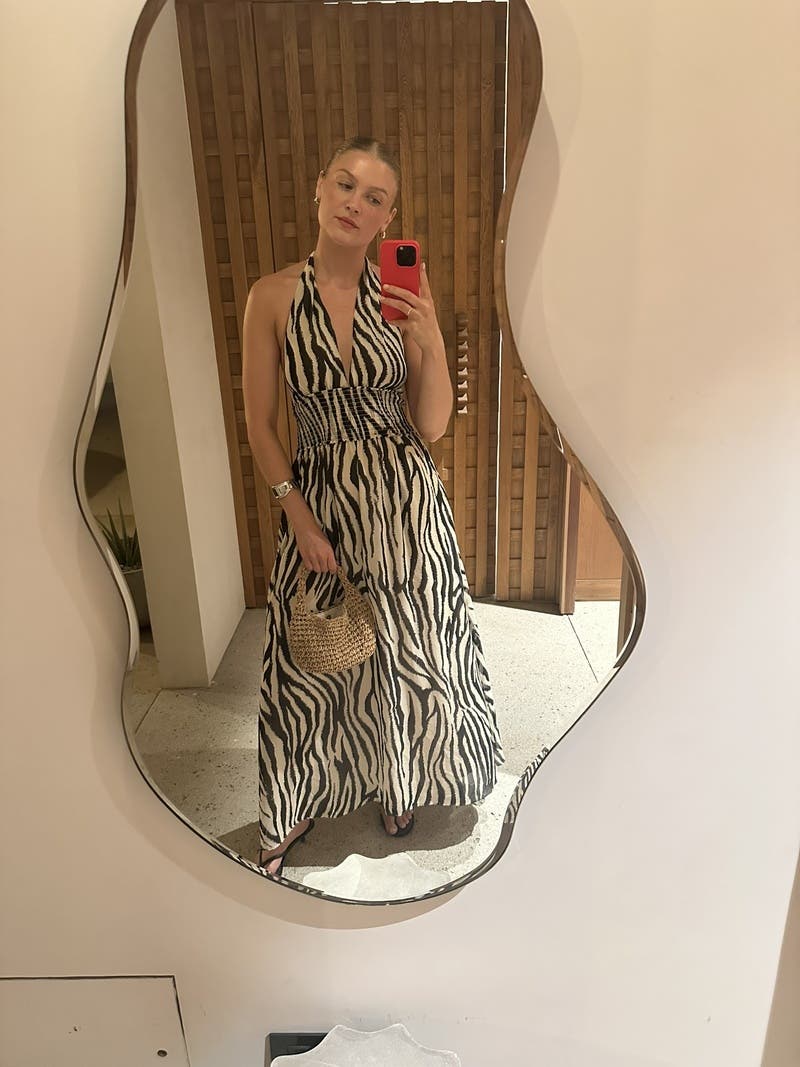 Zebra Smocked Maxi by TOCCIN X RTR | Rent the Runway