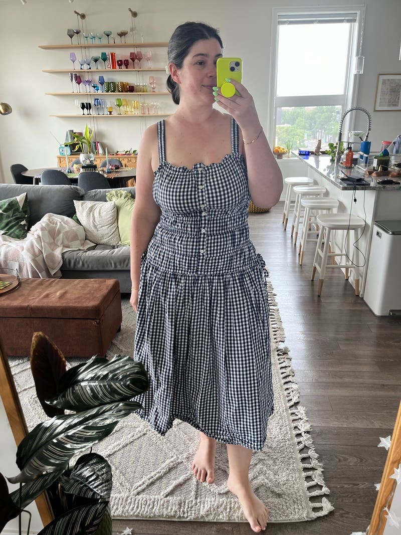 Navy Gingham Midi Dress by Jason Wu x RTR | Rent the Runway