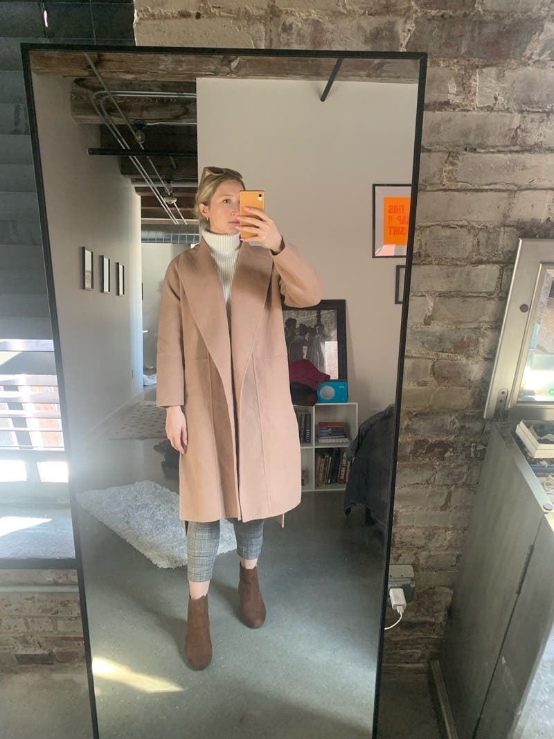 ジャケット・アウター LOUREN big shawl collar double coat LAUREN