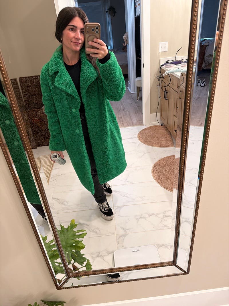 Green Camille Faux Fur Coat by Stand Studio | Rent the Runway