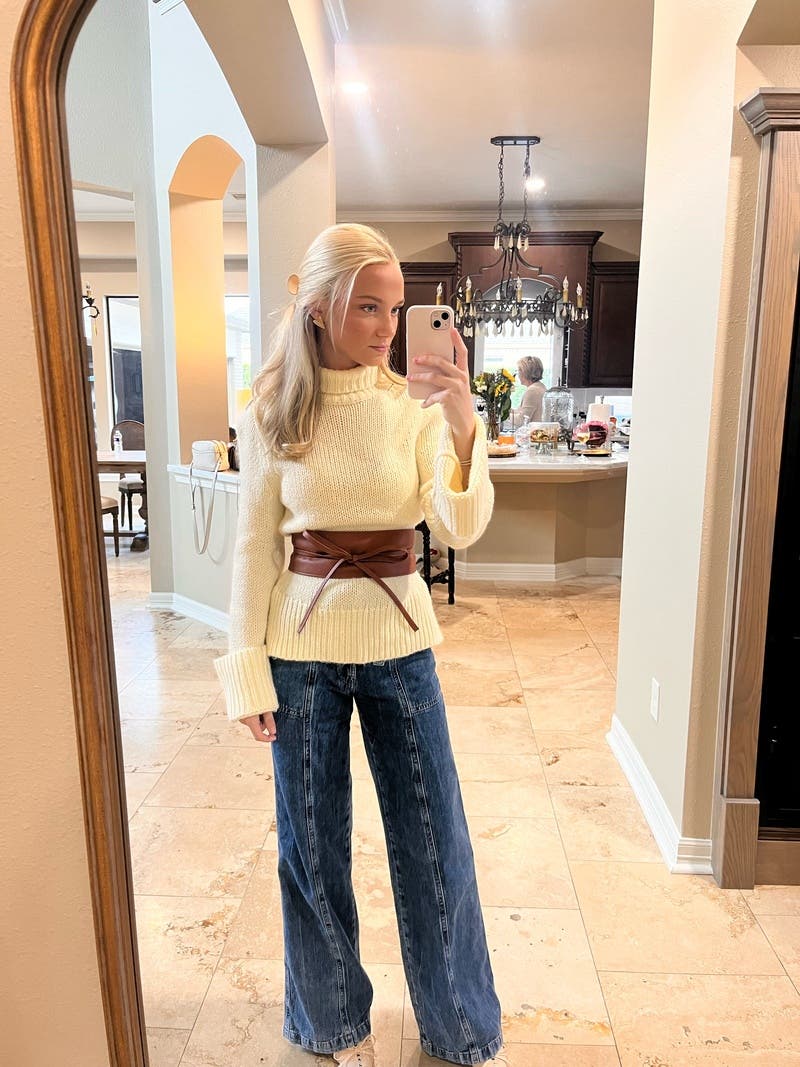 Cream Turtleneck Sweater by Marina Moscone x RTR | Rent the