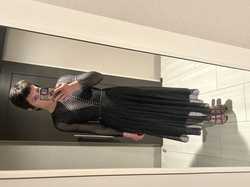 ［kishidamiki ］tec tulle dress - black AW23M477_THORNHILLE_TULLE_TIER