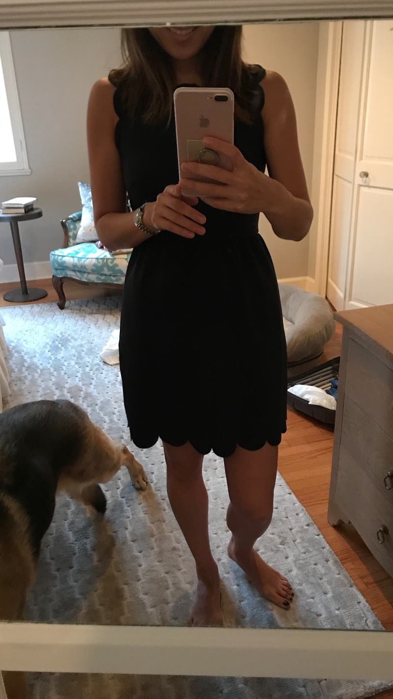 Navy Scallop Crepe Dress by RED Valentino | Rent the Runway