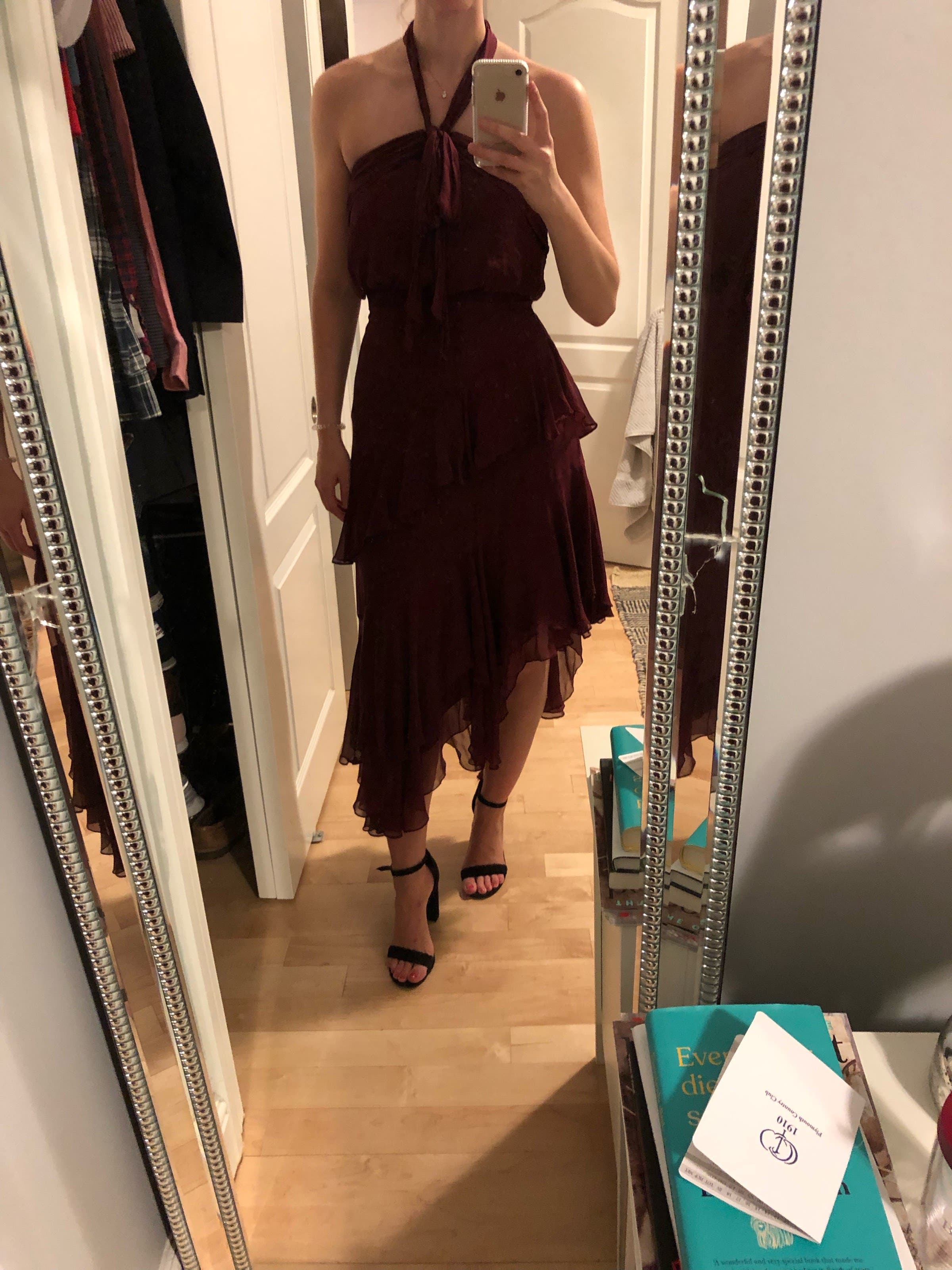rent the runway burgundy dress Burgundy Illusion Dress