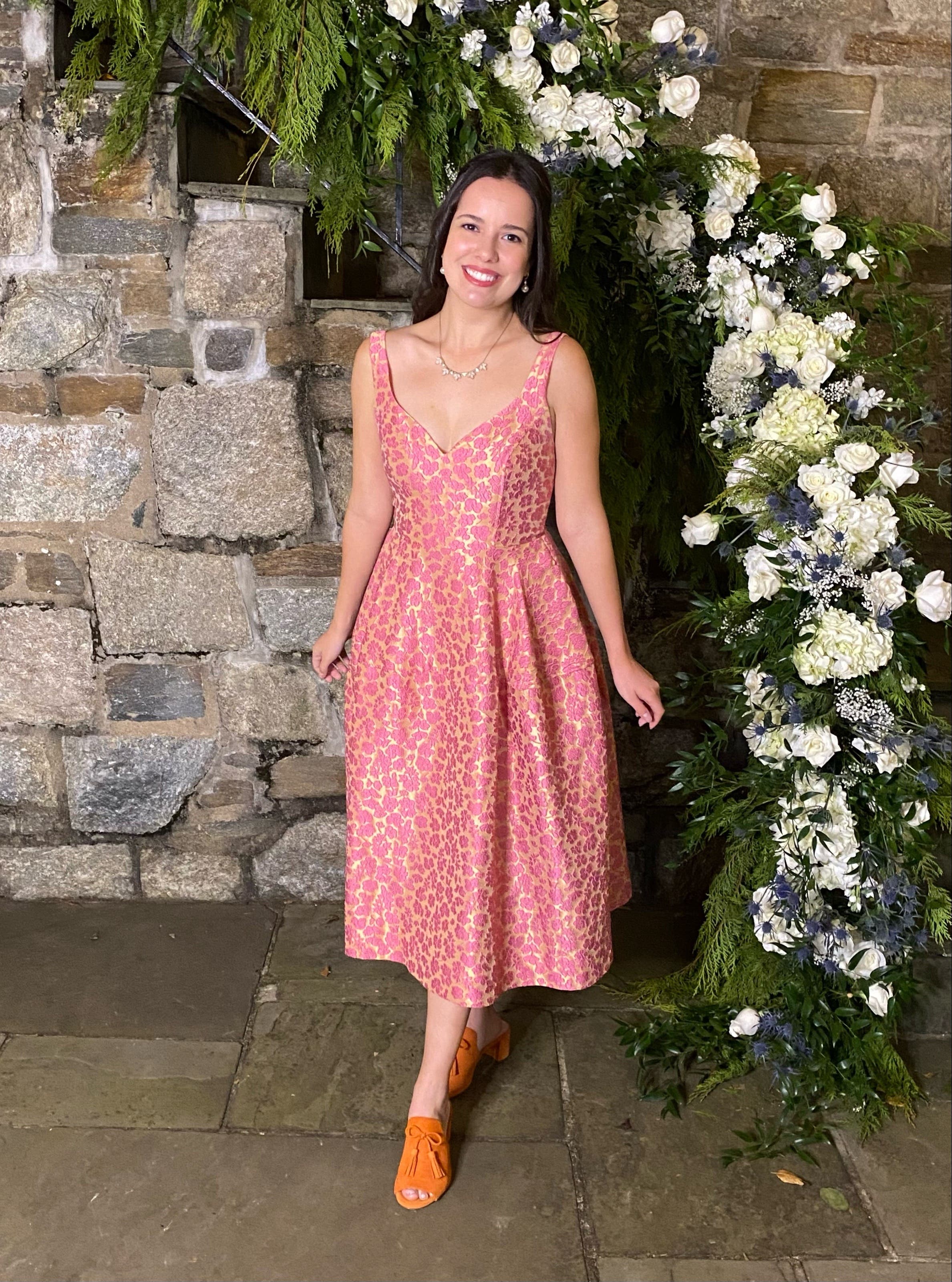 Floral Ruffle Capped Sleeve Dress in Pink | LUCY IN THE SKY