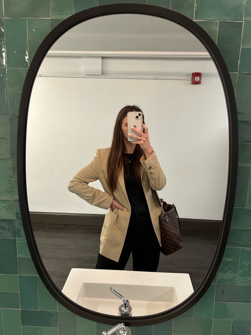 アウターその他 VICTORIA BECKHAM Woman Blazer Beige 1125WJK006092A ALMOND Beige Oversized Blazer by Victoria Victoria Beckham | Rent