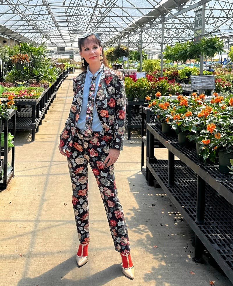Plus Single Breasted Floral Blazer | New York & Company