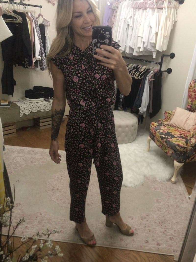 Antoinette jumpsuit and its printed scarf