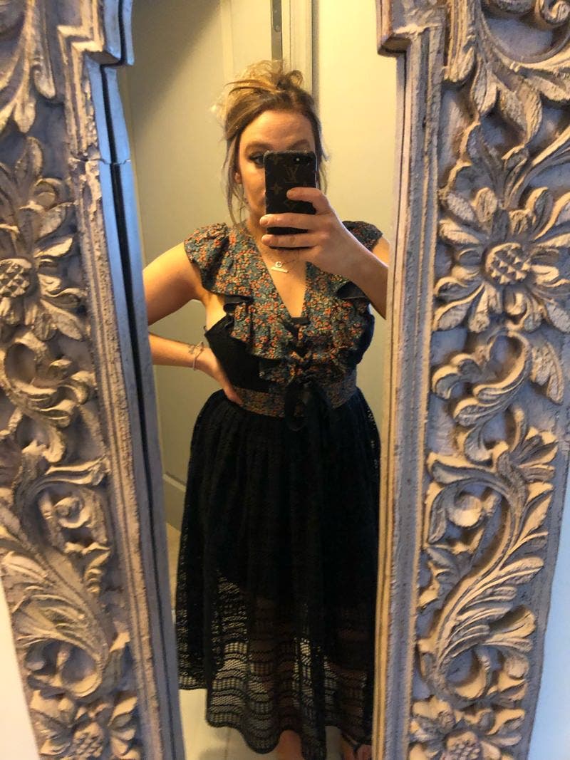 Floral Crochet Midi Dress by Philosophy di Lorenzo Serafini
