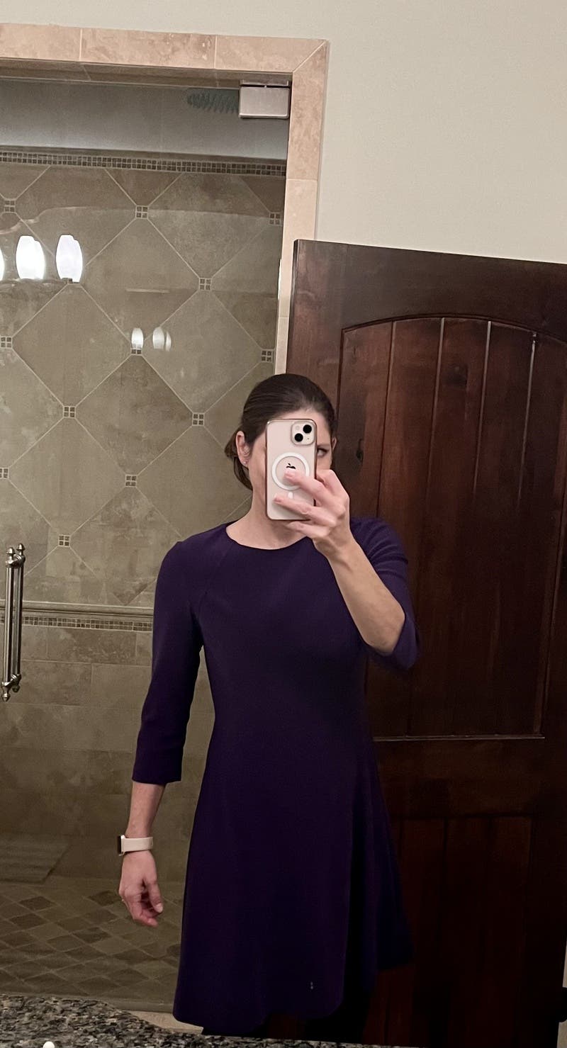 Purple Three Quarter Sleeve Dress by Lauren Ralph Lauren