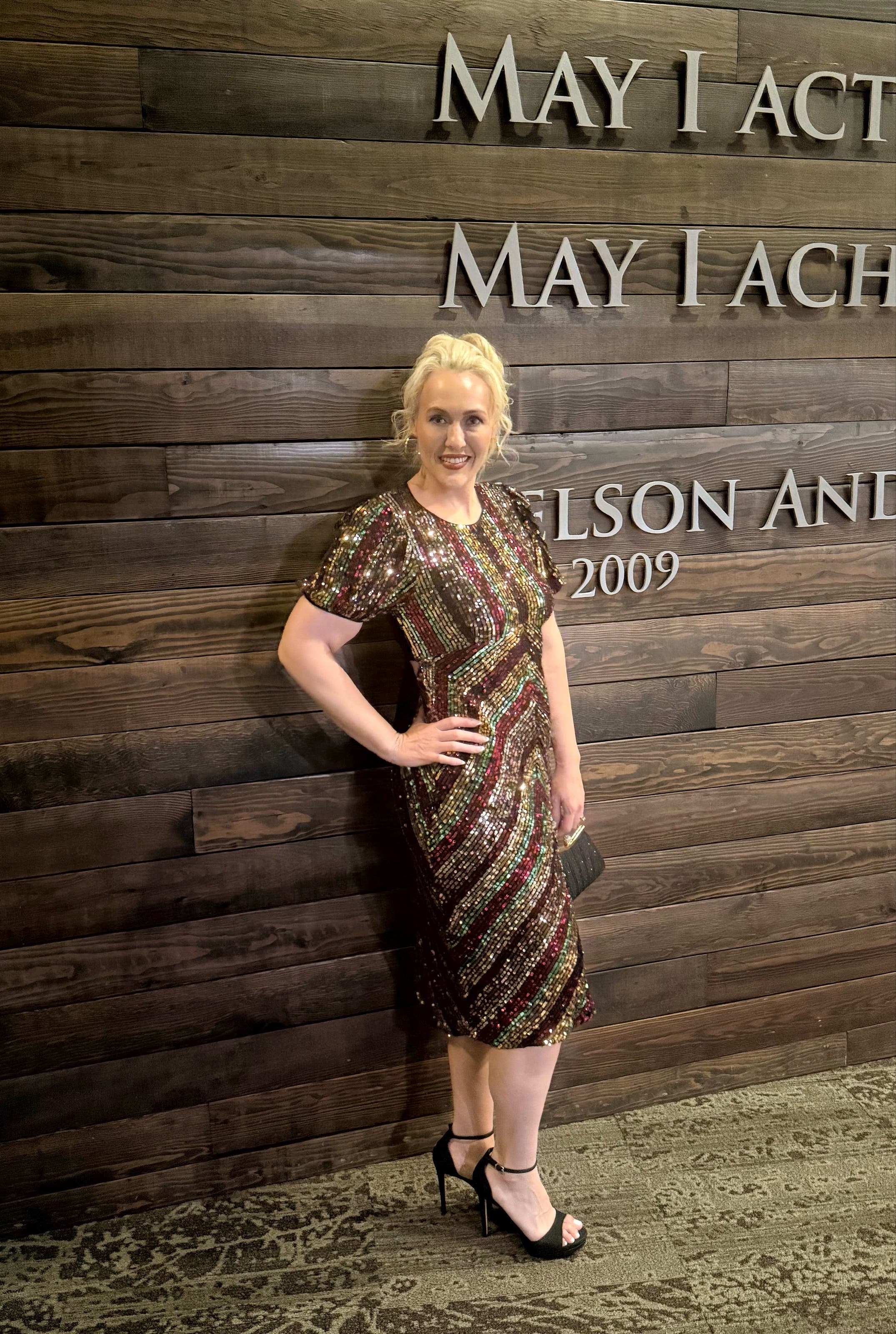 french connection pink sequin dress Bella and Bloom Boutique