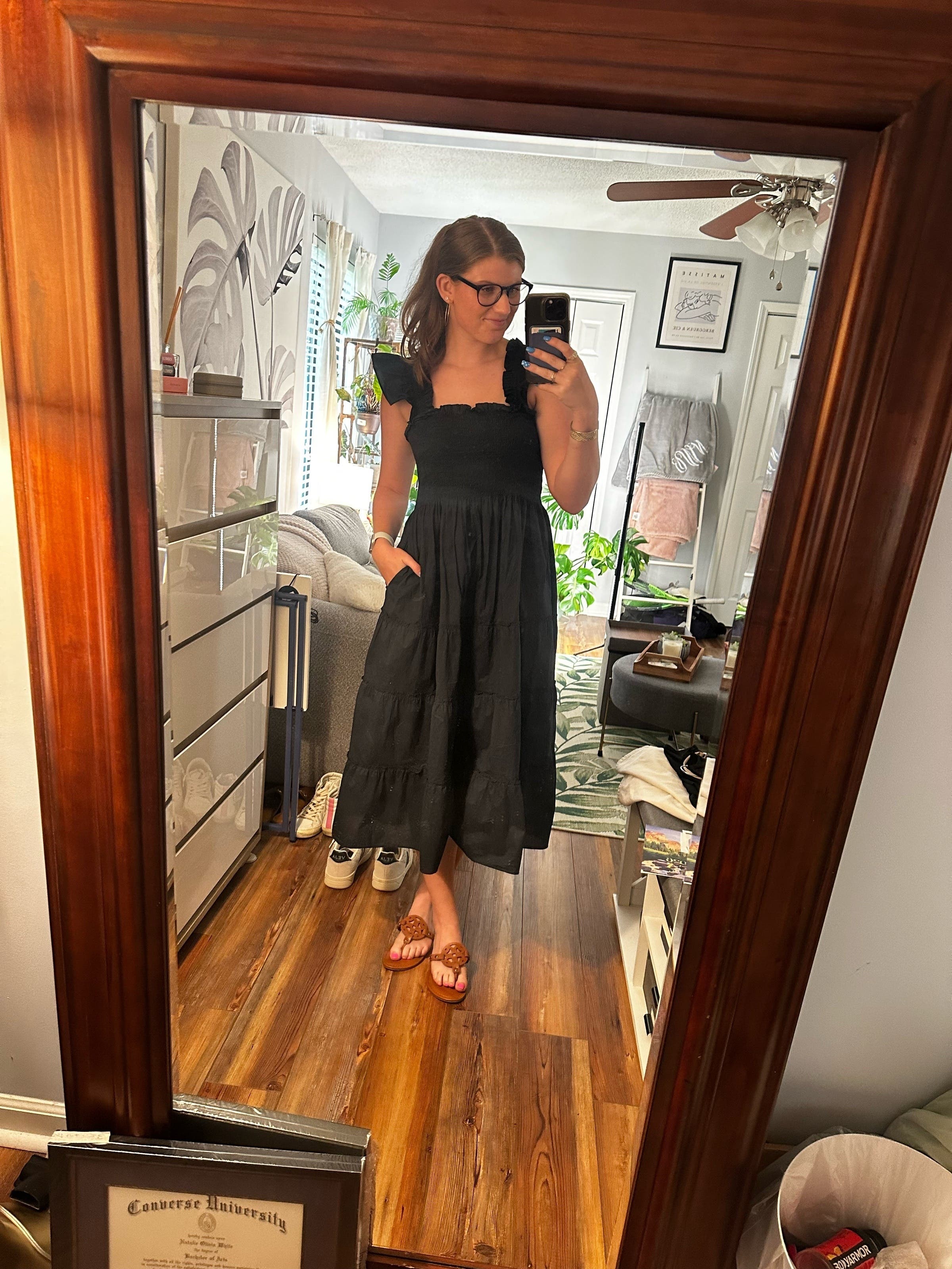 House on the Hill　Dress (Black)　100(3Y) Hill House The Louisa Nap Dress in Wrinkle-Resistant Crepe