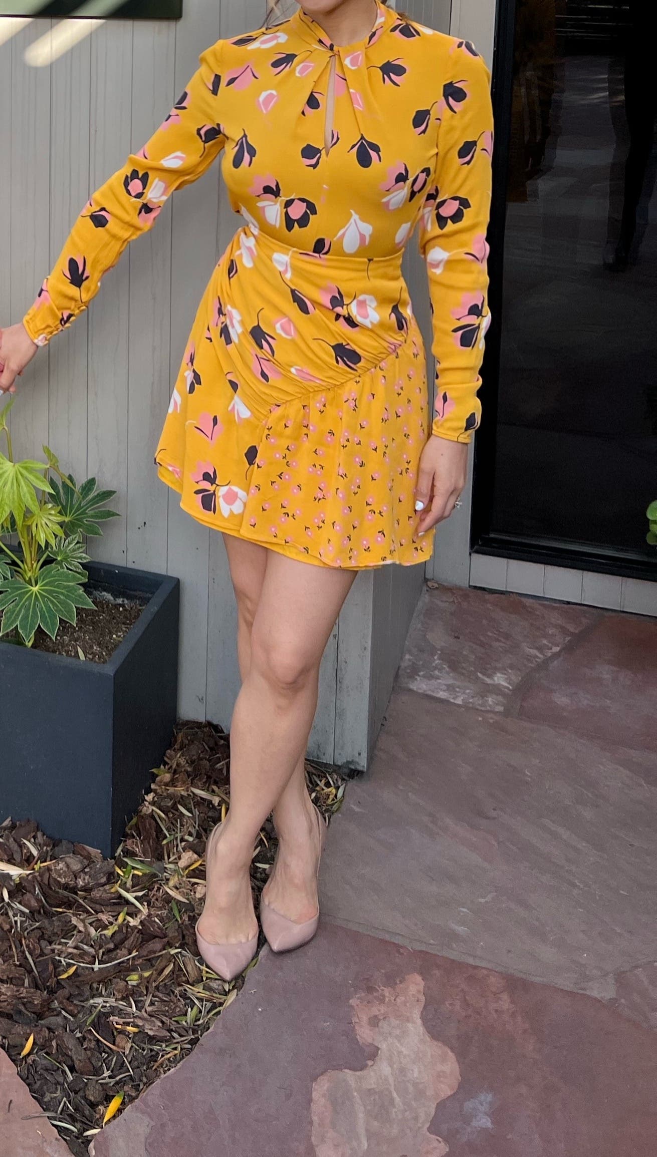 self portrait floral twist neck mini dress Floral Twist Neck Mini Dress by Self-Portrait
