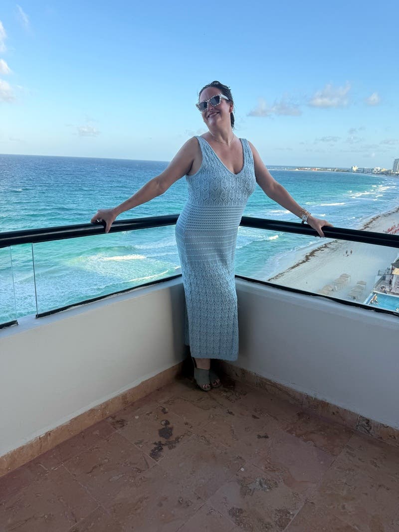 Blue Crochet Knit Dress by Ronny Kobo x RTR | Rent the Runway