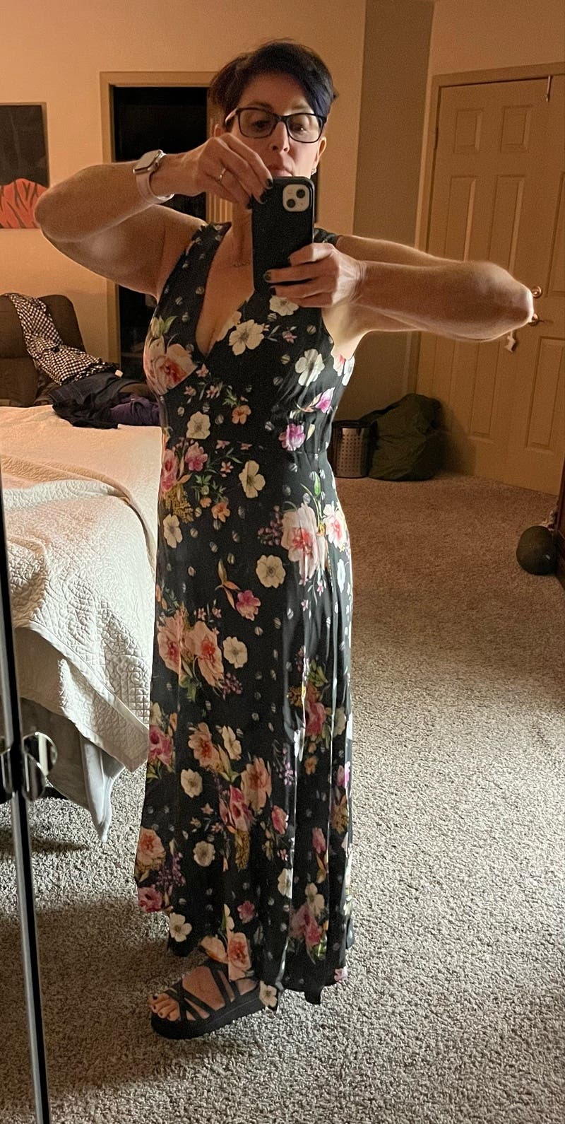 Black Floral Sasha Dress by YUMI KIM | Rent the Runway