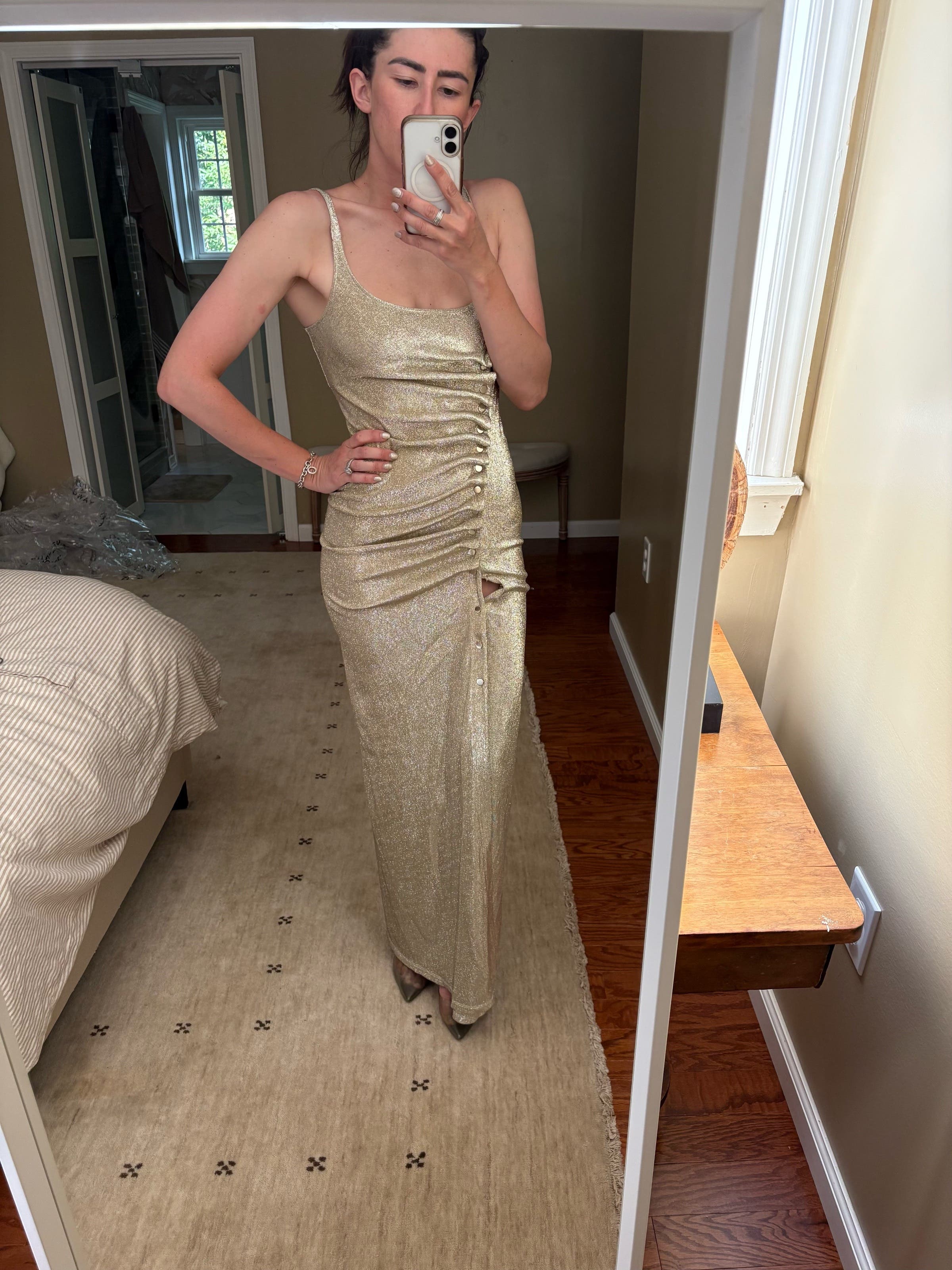 Gold Sleeveless Dress by Rabanne | Rent the Runway