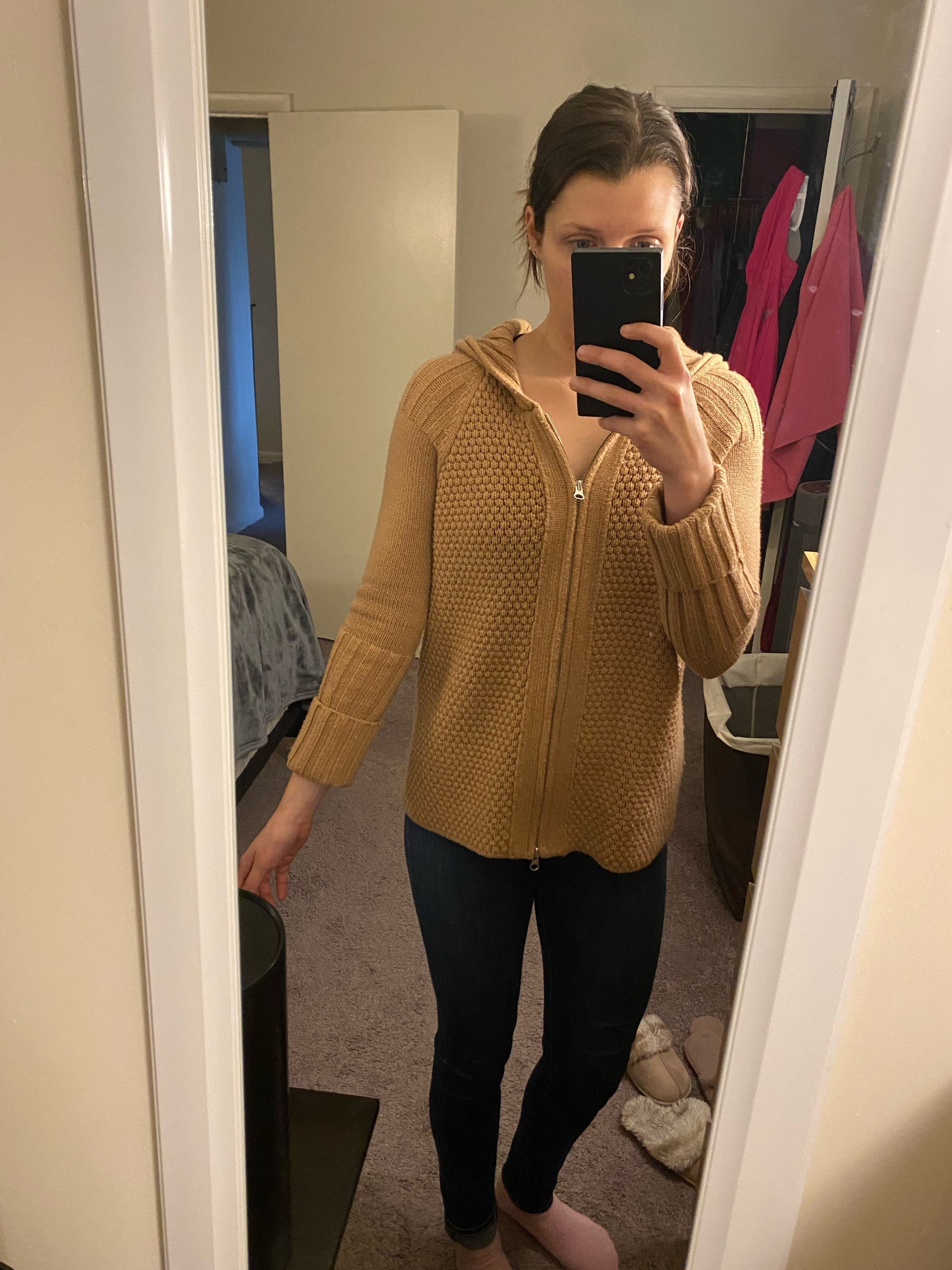 Brown Oversized Zip Up Sweater by Victor Alfaro x RTR | Rent the