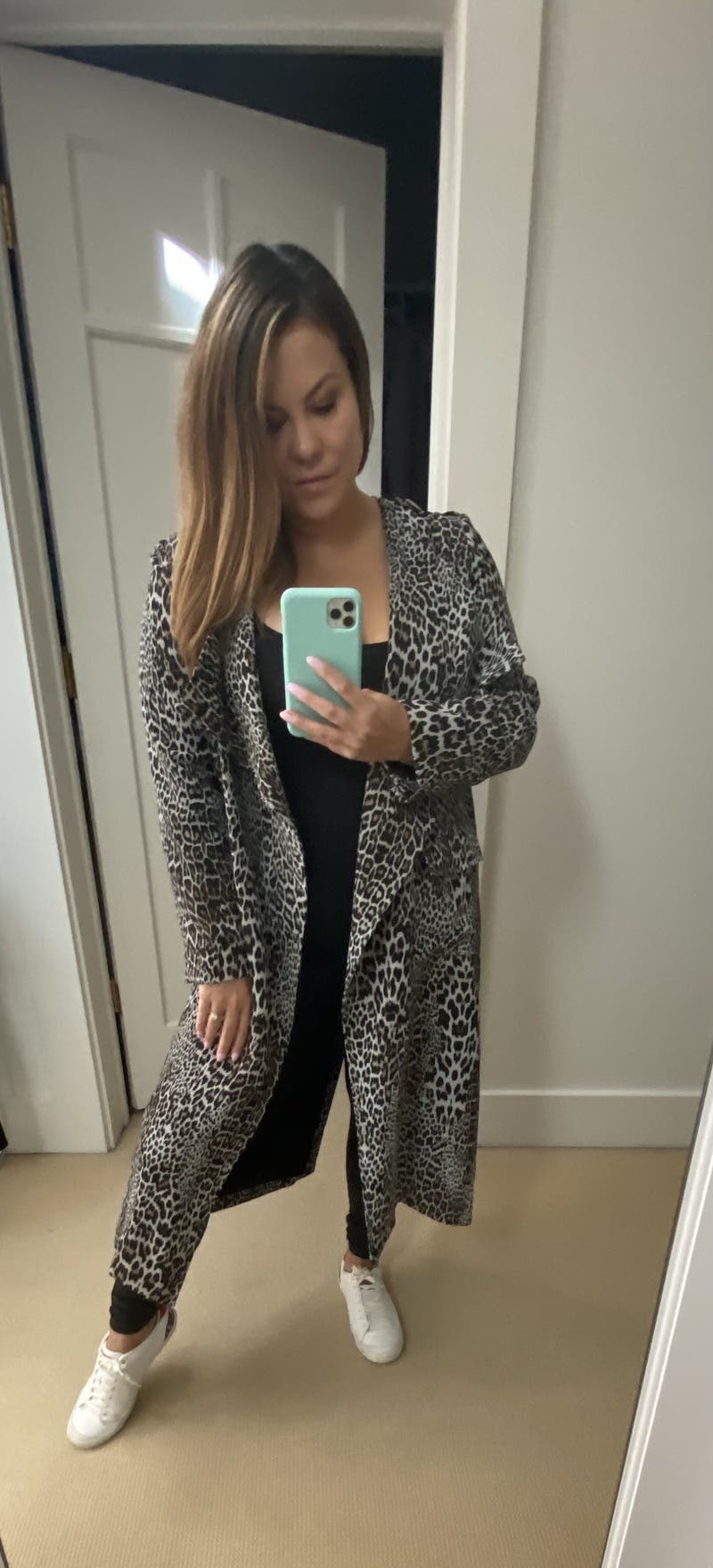 Leopard Long Jacket by Badgley Mischka | Rent the Runway