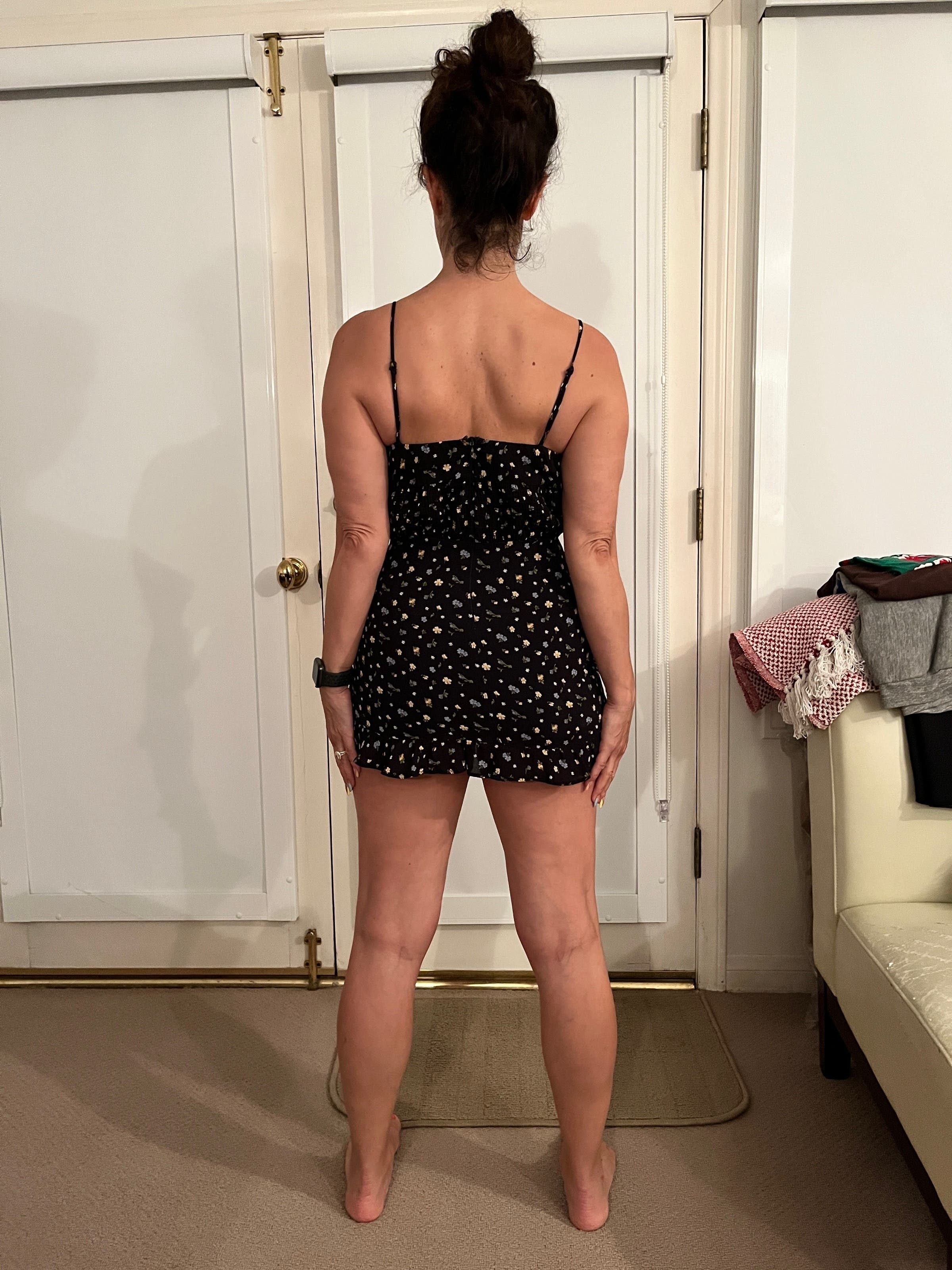 Reformation ブラック ミニ　ワンピース rienda | MA-1オフショルミニフレアワンピース (ワンピース(ミニ