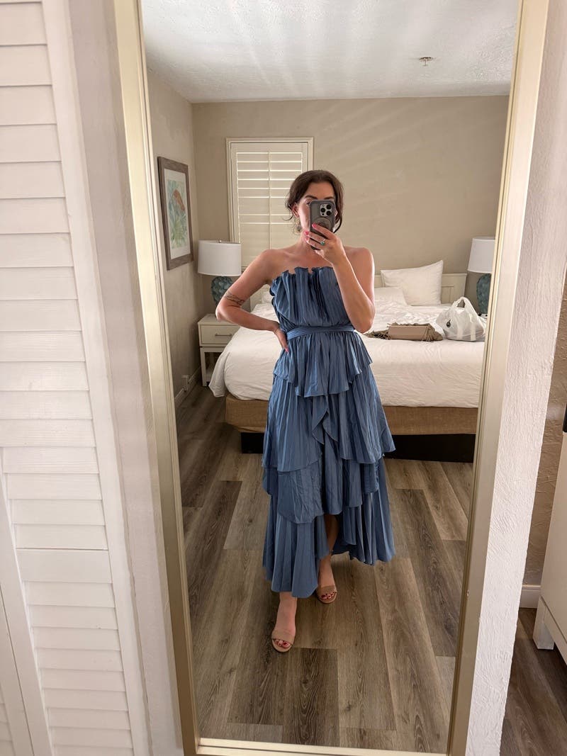 amur janey dress blue Janey Tiered Shell Midi Dress Aurelia / 0 main image 1