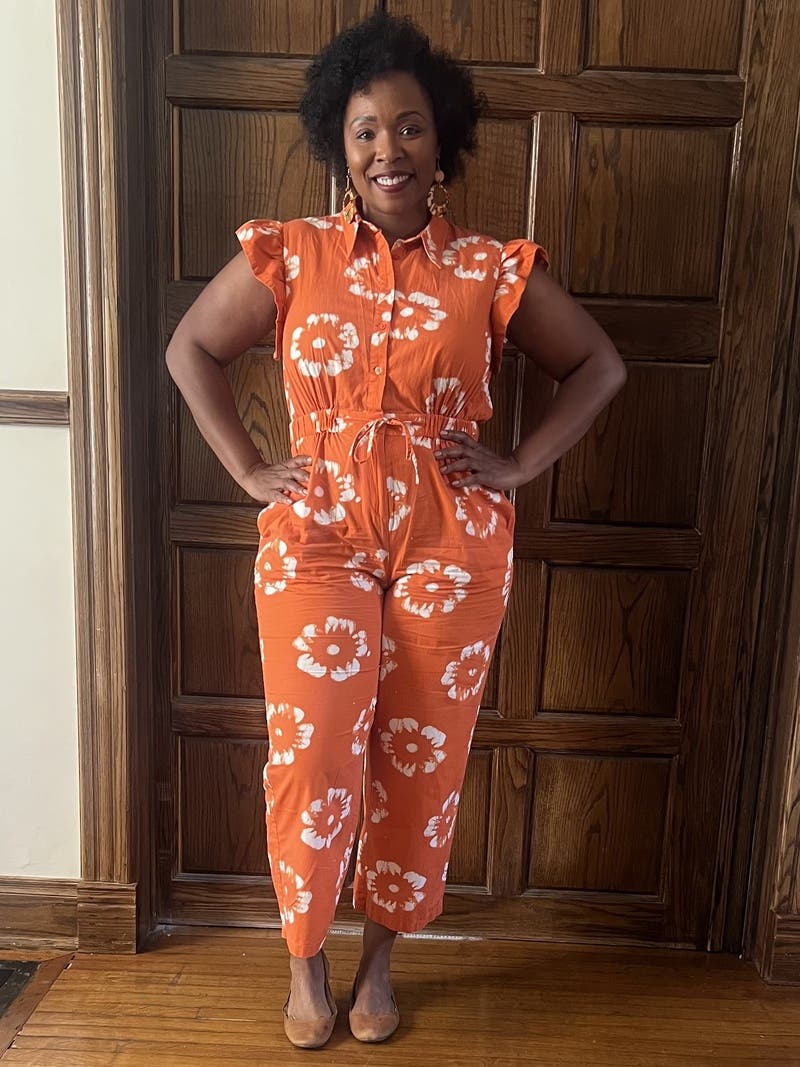 Orange Ruffle Jumpsuit by Busayo x RTR | Rent the Runway
