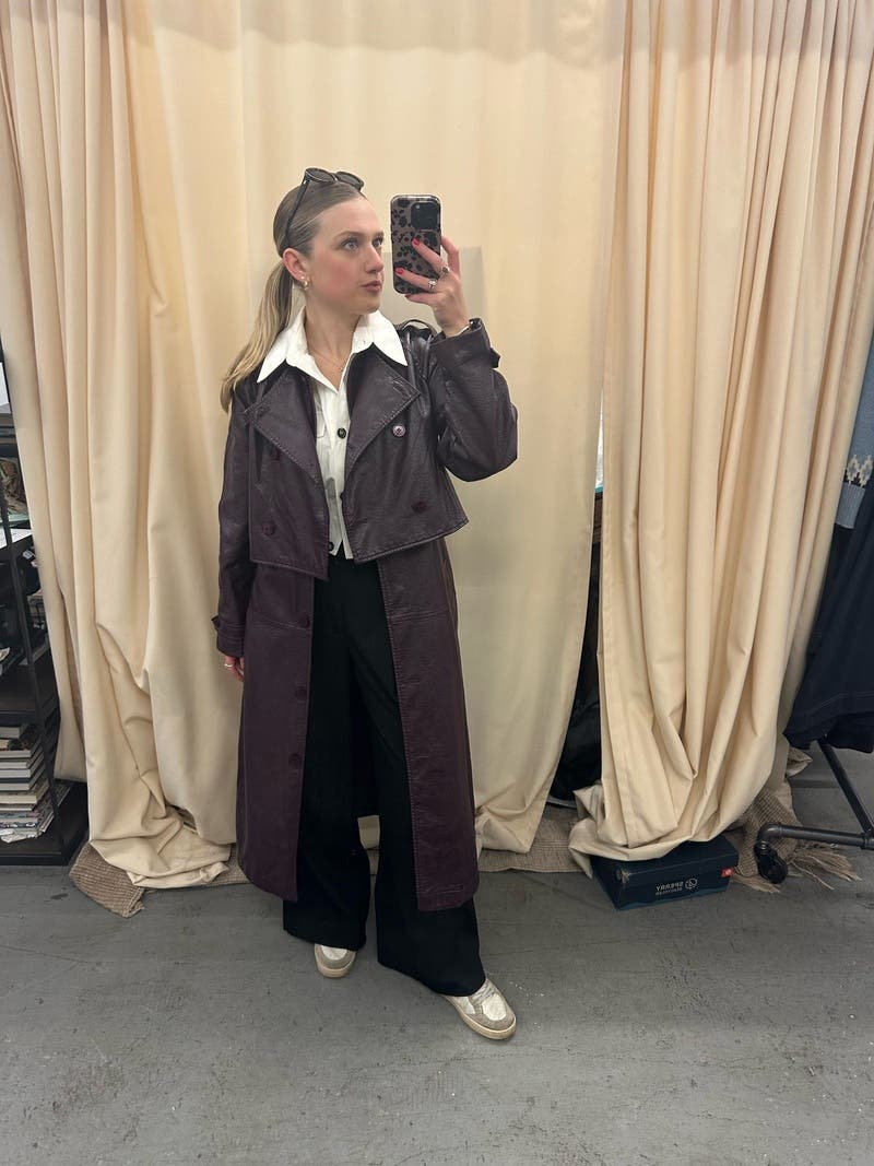 Layered Faux Leather Trench Coat by Rosetta Getty x RTR | Rent the