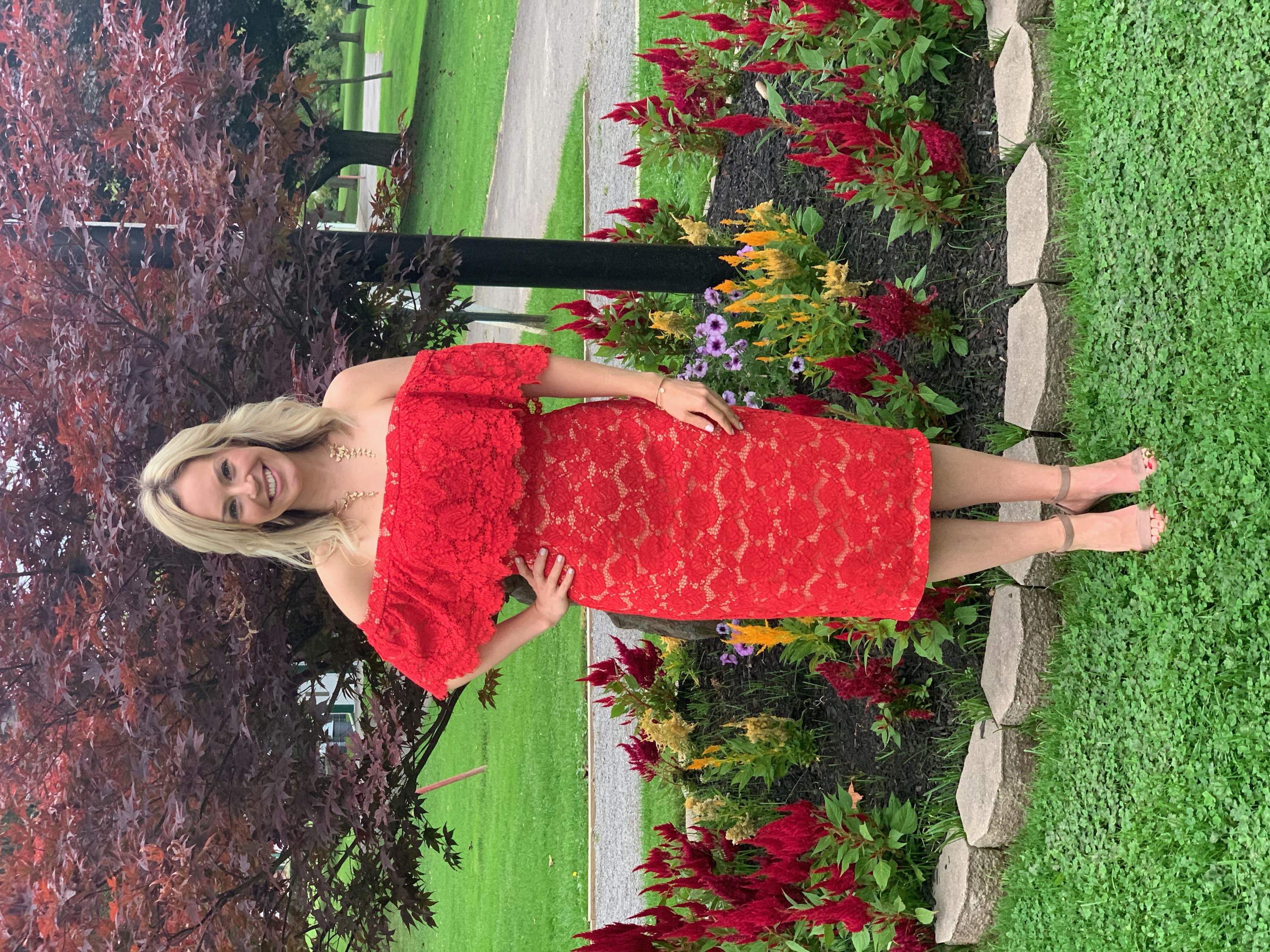 red lace dress rent the runway Red Off Shoulder Lace Dress
