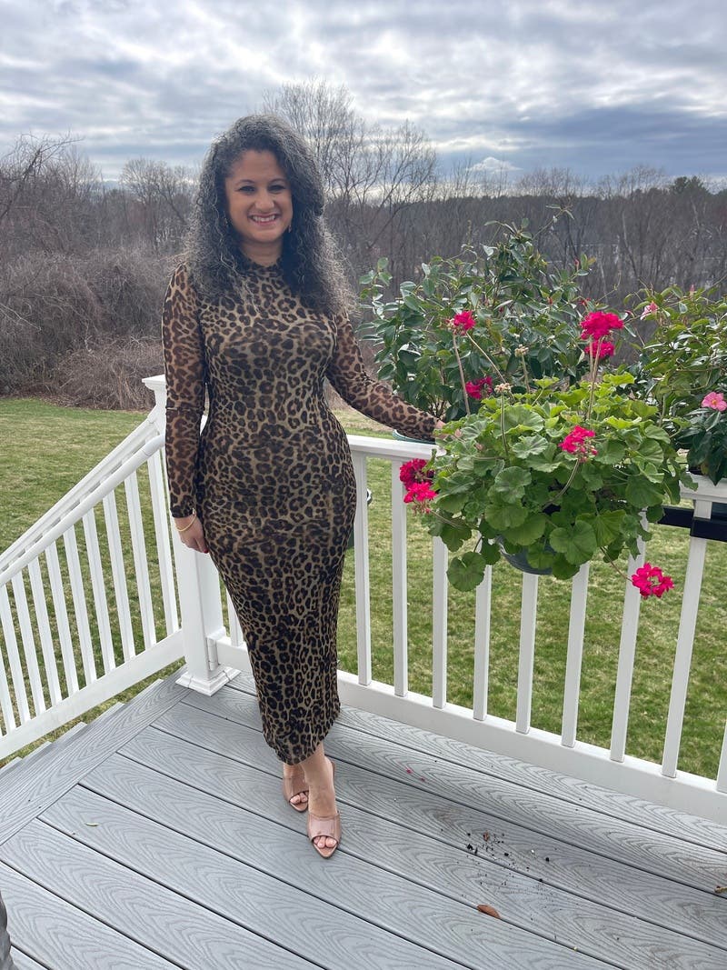 grey with rainbow shadow leopard flute sleeve midi tea dress Grey with Rainbow Shadow Leopard Midi T-Shirt Dress Scamp & Dude