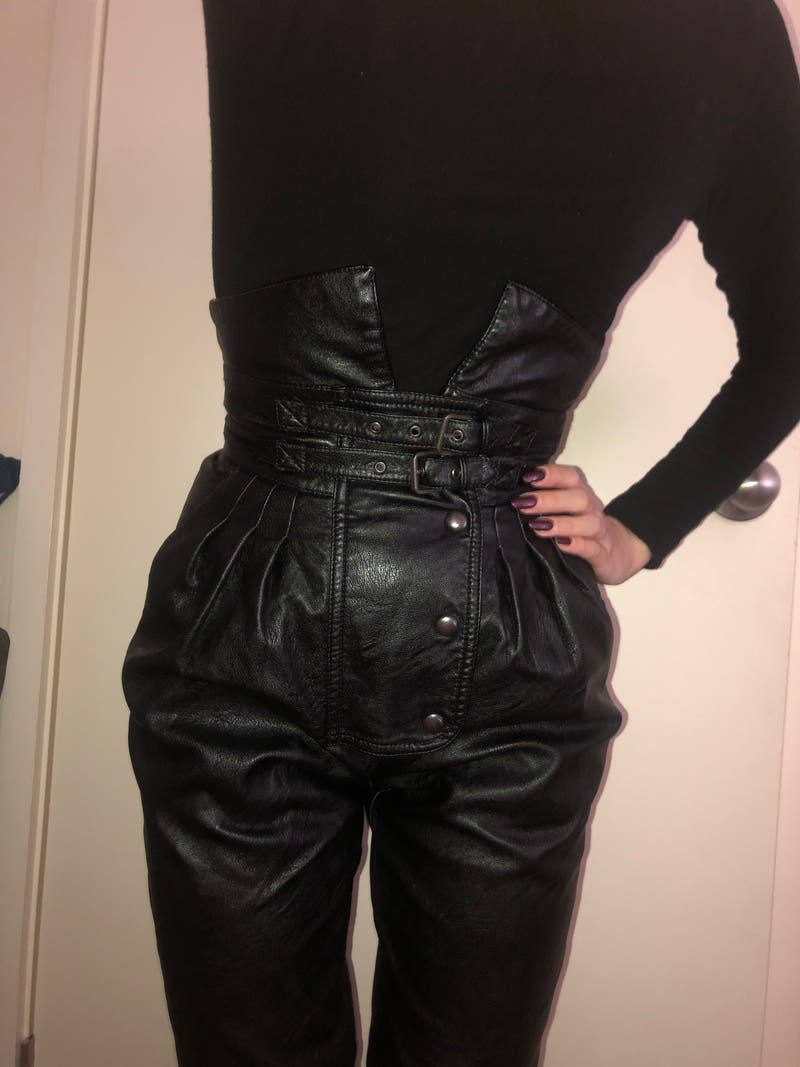 Black Faux Leather Pants by Maison Margiela | Rent the Runway