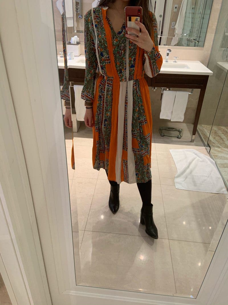 Printed Long Sleeve Dress by Tory Burch | Rent the Runway