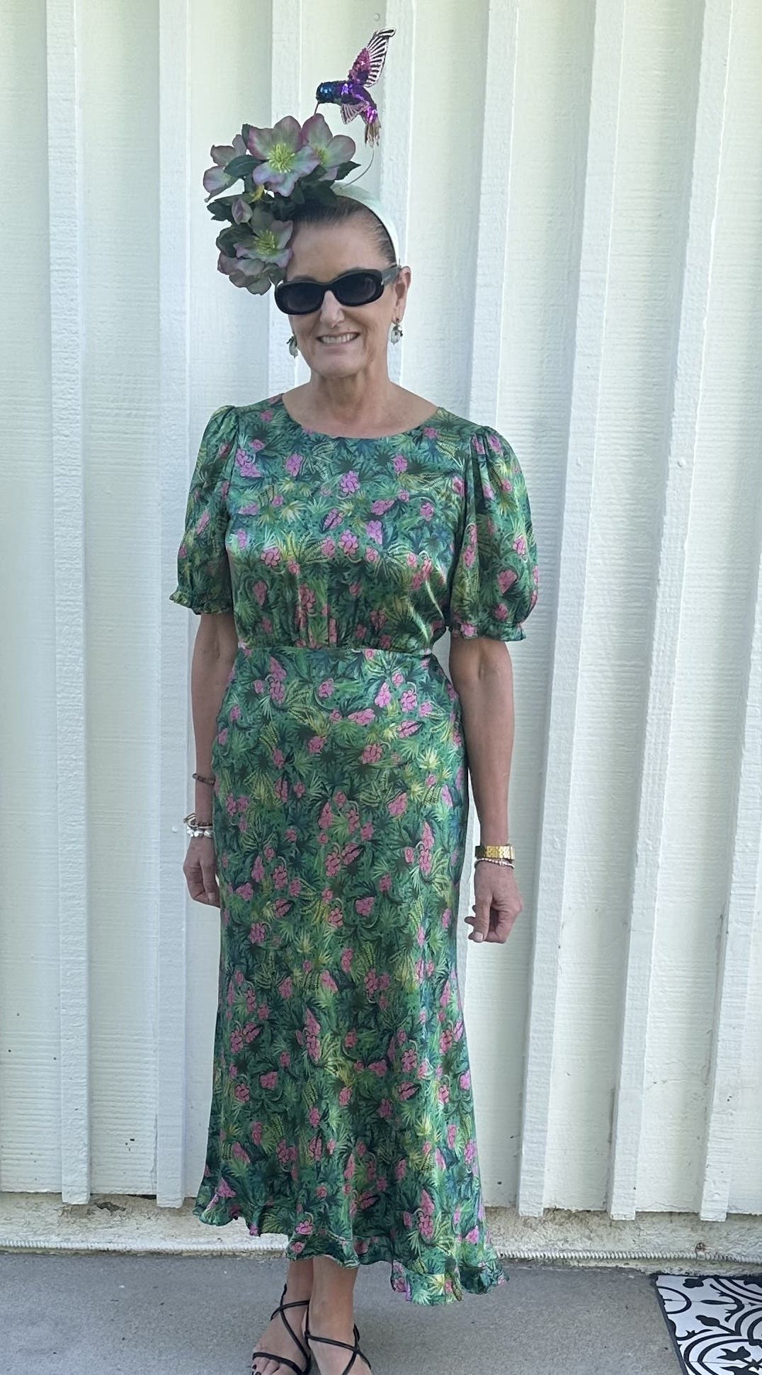 saloni vida green floral dress Vida D Floral-print Dress