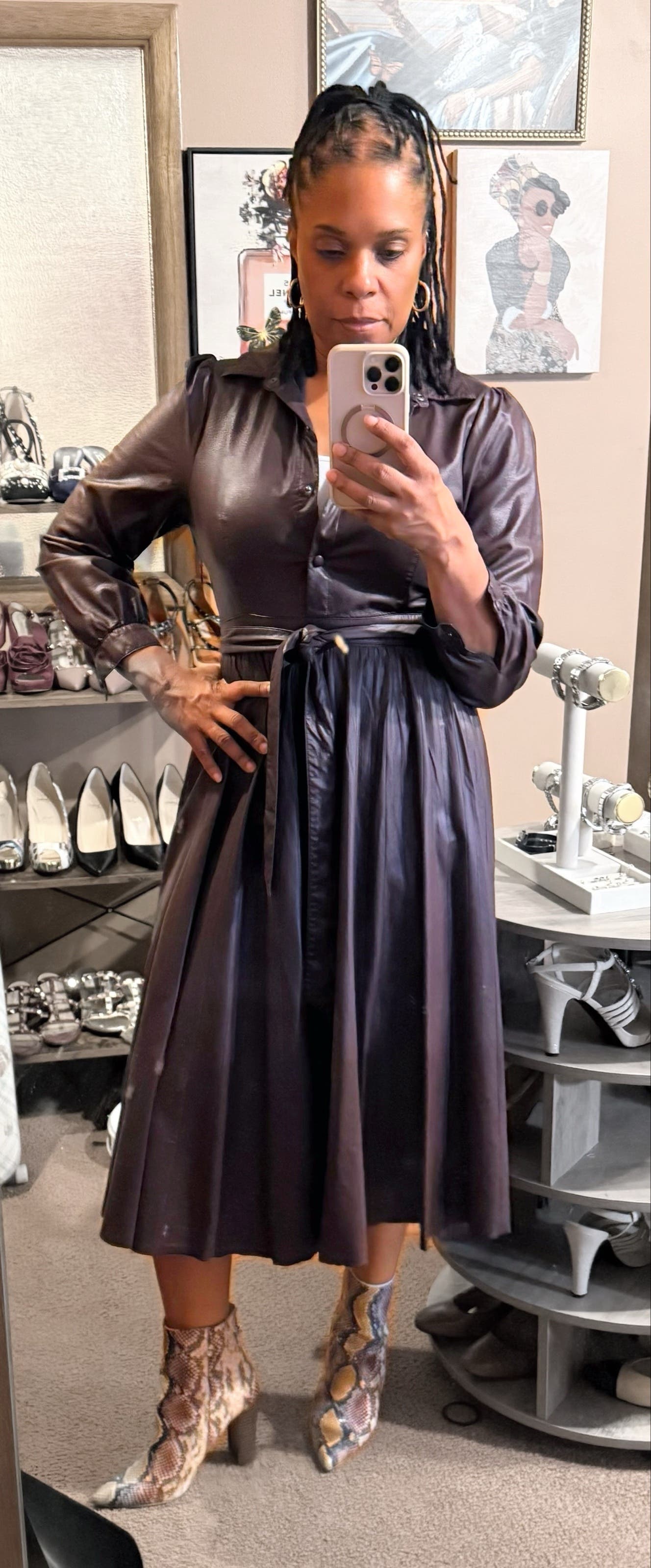 Pleated Faux Leather Dress by Peter Som x RTR | Rent the Runway