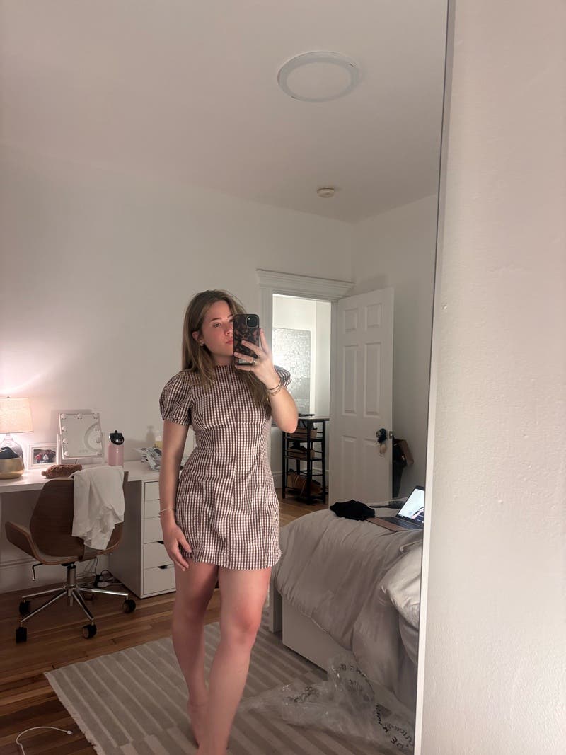 puff sleeve peplum mini dress weworewhat Puff Sleeve Peplum Mini Dress by WEWOREWHAT