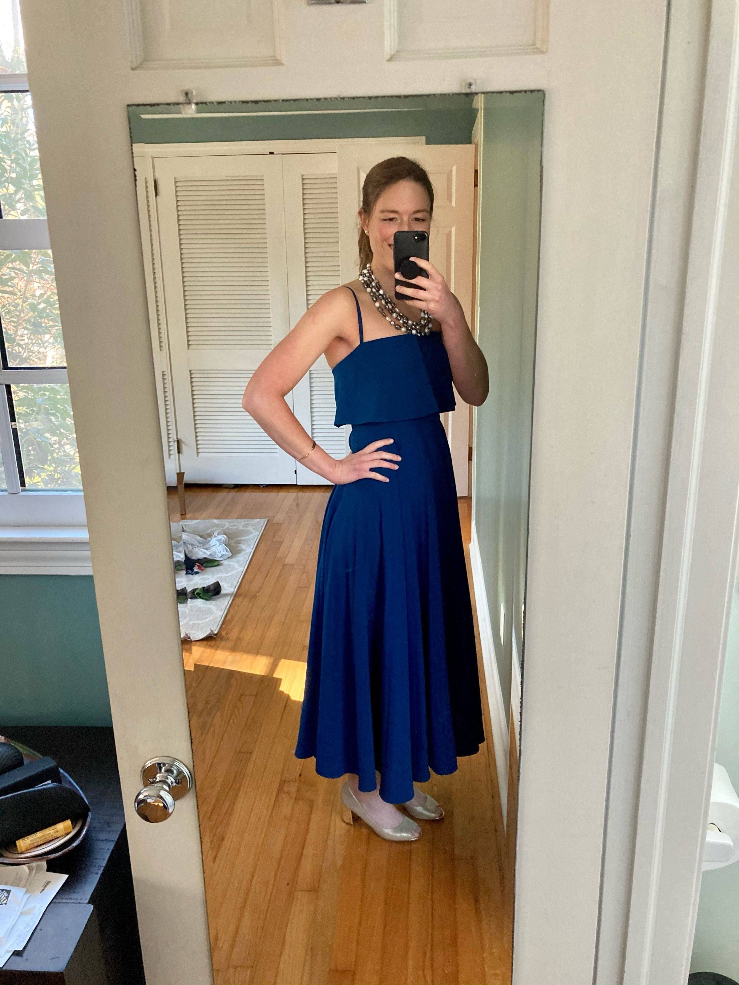 jill stuart pleated dress Blue Pleated Gown by Jill Jill Stuart