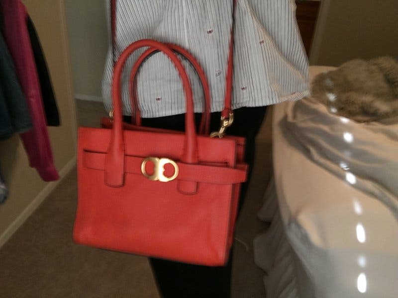 Orange Gemini Link Small Tote by Tory Burch Accessories | Rent the