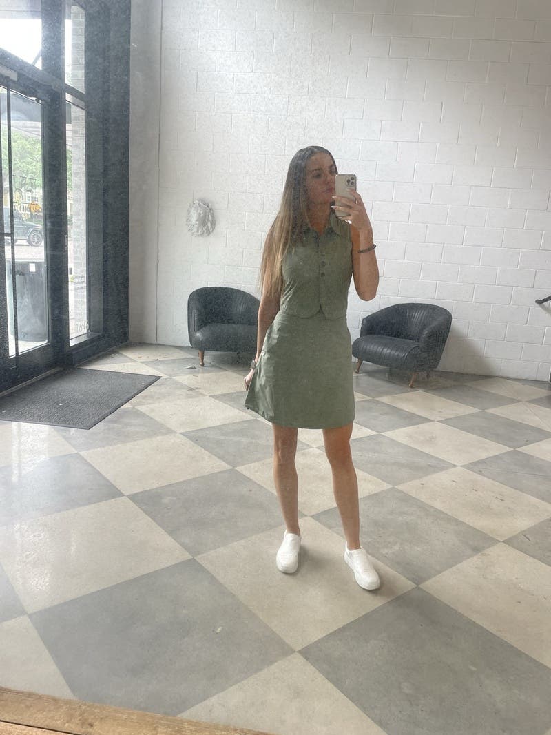 Green Poplin Sleeveless Dress by Emporio Armani | Rent the
